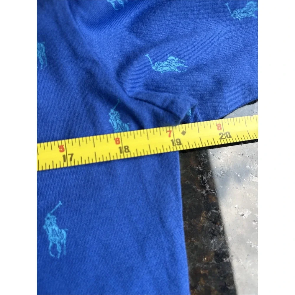 RARE Vintage Polo Ralph Lauren T-Shirt Men's Sz SMALL Blue AOP Small Pony Logo